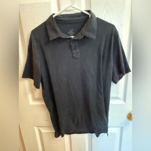 Woolx Soft Lightweight Micro Stripe Merino Wool Blend Polo Shirt Large